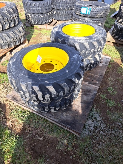(4) SKS-1 Forerunner 10-16.5 N.H.S Skid steer tire w/ rims