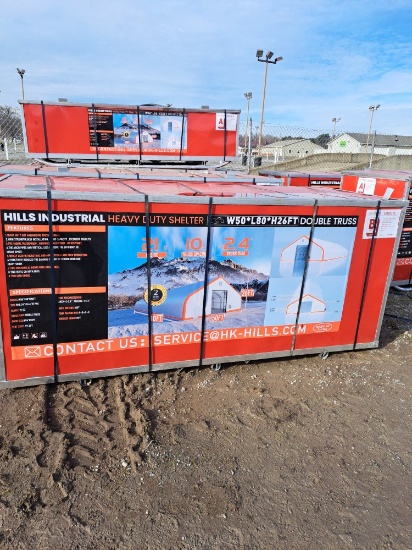 Hills Industrial W50xL80xH26 double truss shelter
