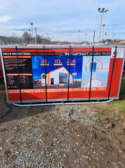 Hills Industrial W40xL60xH24 double truss shelter