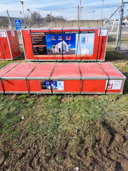 Hills Industrial W30xL40xH22 double truss shelter