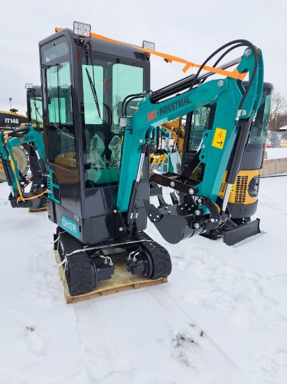 AGT QH13R Mini excavator w/ Full Cab, thumb, and blade