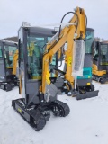 AGT H13R Mini excavator w/ Full Cab, thumb, and blade