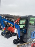 AGT MX21R Mini Excavator W/ Full Cab, Hydraulic thumb, and blade