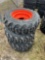 (4) Forerunner 10-16.5 Skid Steer tires w/ bobcat rims