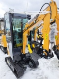 AGT H13R Mini Excavator w/ Full Cab, Blade and thumb