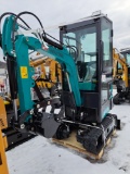 AGT QH13R Mini Excavator w/ Full Cab, Blade and thumb