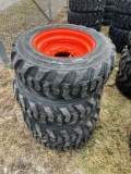 (4) Forerunner 10-16.5 Skid Steer tires w/ bobcat rims
