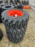(4) Forerunner 12-16.5 Skid Steer tires w/ Bobcat rims