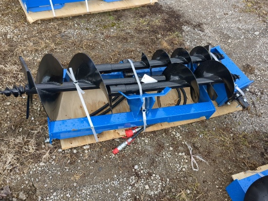 GIYI Skid Steer Auger attachment 8,12, and 16 inch bits