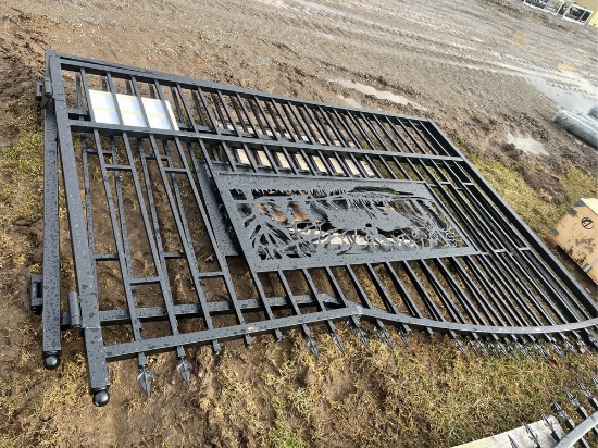 All-Metal 20 ft Bi-Parting Wrought Iron Gate
