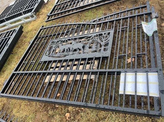 All-Metal 20 ft Bi-Parting Wrought Iron Gate