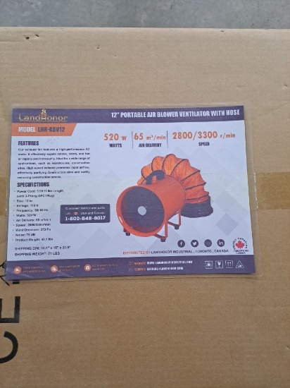Land Honor Portable Air Blower Ventilator With Hose