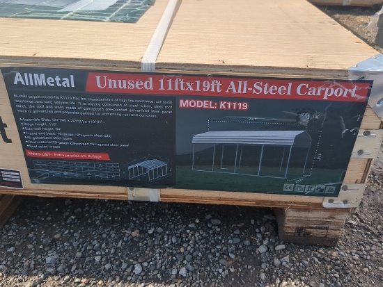 All metal  11' x 19' Single Car port