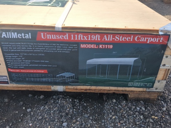 All metal  11' x 19' Single Car port