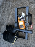 Wolverine Skid Steer Auger Drive & 12in. & 18in. Bit Attachment