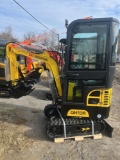 AGT QH13R Mini Excavator with Blade, Thumb, and Full Cab