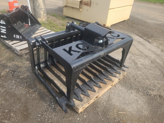 KC 41" Mini Skid Loader Root & Rock Grapple w/ Hose Kit