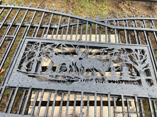 All-Metal 20 ft Bi-Parting Wrought Iron Gate