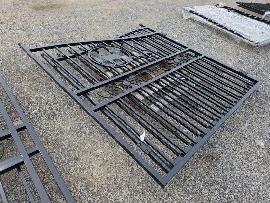 14' Bi-Parting Driveway Gate w/ Deer Scene