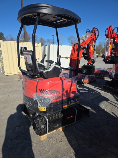 TPM TPM-16 Mini Excavator W/ Blade, Thumb & Pilot Controls