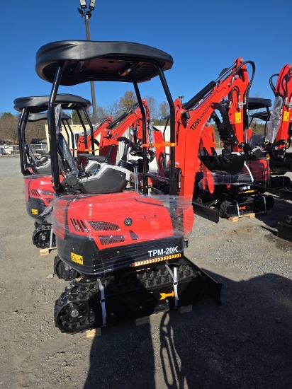 TPM TPM-20 Diesel Mini Excavator W/ Blade, Thumb & Pilot Controls