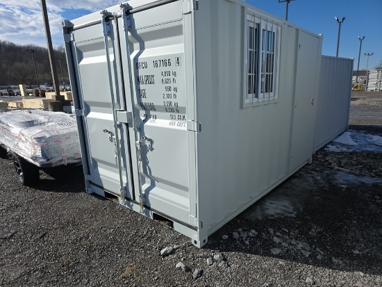 11' Portable Office / Storage Container w/ Man Door & Window