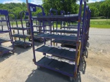 Heavy Duty Cart w/ 4 Shelves - Top Shelf is off Track