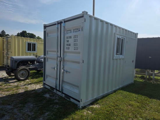12' Portable Office / Storage Container w/ Man Door & Window