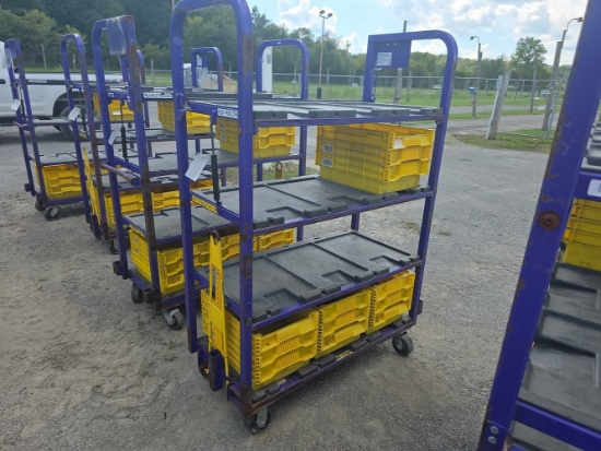 Heavy Duty Cart w/ 4 Shelves & 12 Plastic Bins