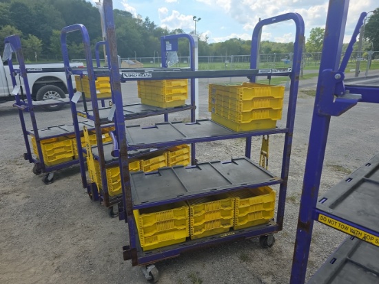 Heavy Duty Cart w/ 4 Shelves & 12 Plastic Bins