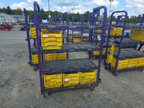Heavy Duty Cart w/ 4 Shelves & 12 Plastic Bins