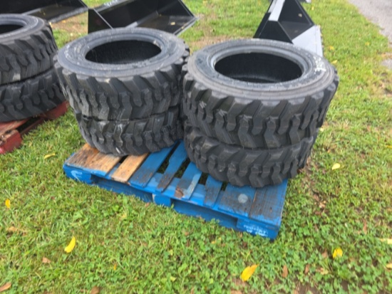 4 - Forerunner 10-16.5 12 Ply Skid Loader Tires - New - New
