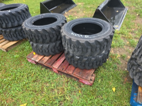 4 - Forerunner 10-16.5 12 Ply Skid Loader Tires - New - New