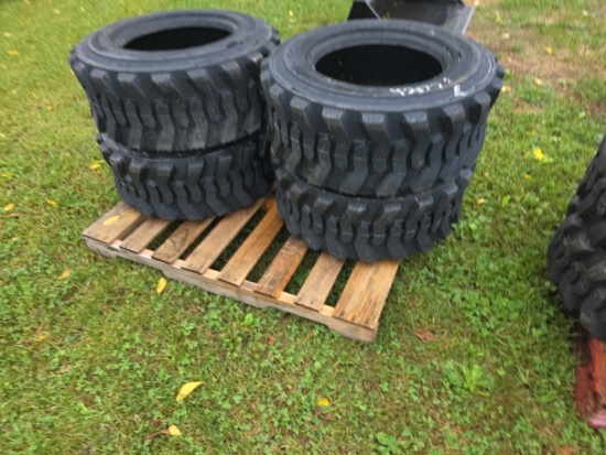 4 - Forerunner 12-16.5 12 Ply Skid Loader Tires - New - New