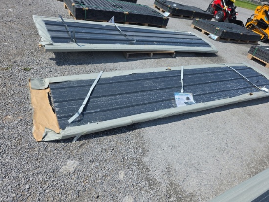 50 Sheets Galvalume Steel Siding Roofing - Dark Gray, 12' L - Damaged