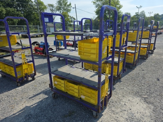 Heavy Duty Cart w/ 4 Shelves & 12 Plastic Bins
