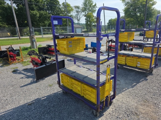 Heavy Duty Cart w/ 4 Shelves & 12 Plastic Bins