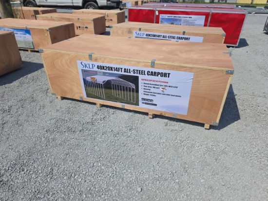 SKLP 40' x 20' x 14'H All Steel Carport