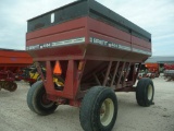 Brent 444 gravity box w/ 425/65/R22.5 truck tires, surge brakes, lights