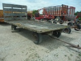 wooden flat rack w/gear. rack needs repairs