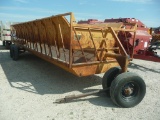 Gruetts 24' multipurpose feeder wagon, tandem axle, front dolly wheel hitch