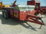 1990 H&S 310 tandem axle manure spreader, hyd endgate, t-rod apron chain, 22.5 truck tires