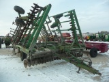 JD 722 30' soil finisher, JD (5) bar coil tine harrow, walking tandems base