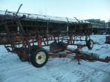 Knowles 30' springtooth cart harrow, dual wheel transport, 