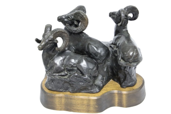 Tom Sander, Bronze Sculpture, Big Horn Sheep