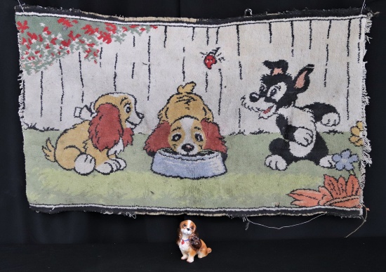 Walt Disney, Lady and the Tramp Figurine and Rug