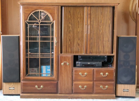 Entertainment Console with Stereo Equipment