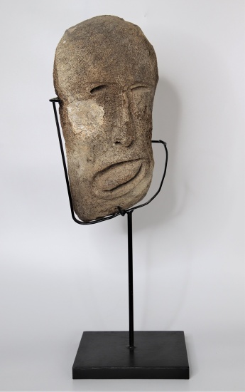 Carved Face Sculpture