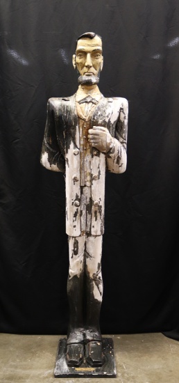 Abraham Lincoln, Vintage Carved Wood Statue