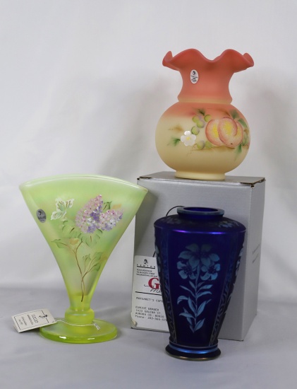 Fenton, Hand Painted Vases